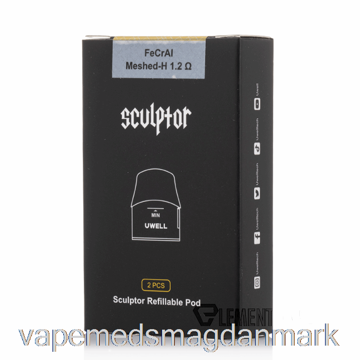 Vape Juice Uwell Sculptor Erstatningspuder 1,6 Ml Genopfyldelige Bælg